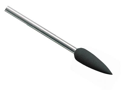 Meulette silicone montée flamme, noire, grain moyen, 5,5 x 15 mm, n° 1141, EVE - Image Standard - 1