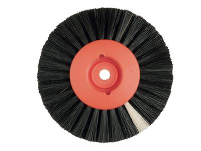 Brosse circulaire soie de  tching-king noire, droite, 4 rangs diamètre 80 mm centre plastique et bois, Hatho - Image Standard - 1