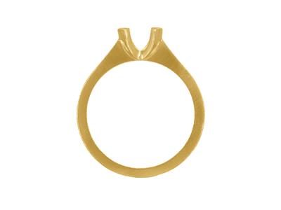 Solitaire serti demi-clos pour pierre de 6,50 mm, corps plat, Or jaune 18k 3N, doigt 49 - Image Standard - 2