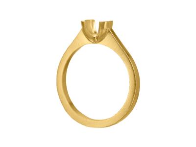 Solitaire serti demi-clos pour pierre de 6,50 mm, corps plat, Or jaune 18k 3N, doigt 49 - Image Standard - 3