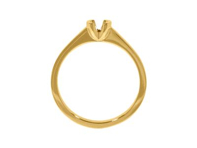 Solitaire serti demi-clos pour pierre de 3,40 mm, corps plat, Or jaune 18k 3N, doigt 47 - Image Standard - 2