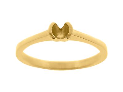 Solitaire serti demi-clos pour pierre de 3,40 mm, corps plat, Or jaune 18k 3N, doigt 47 - Image Standard - 3