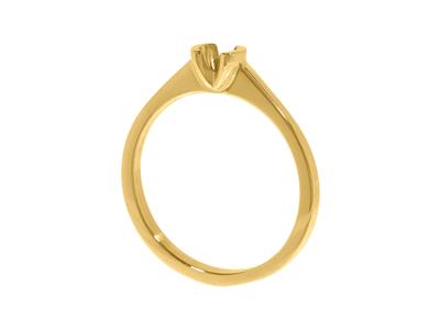 Solitaire serti demi-clos pour pierre de 3,40 mm, corps plat, Or jaune 18k 3N, doigt 52 - Image Standard - 3