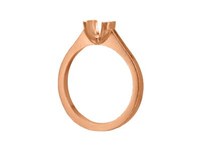 Solitaire serti demi-clos pour pierre de 5 mm, corps plat, Or rouge 18k 5N, doigt 66 - Image Standard - 3