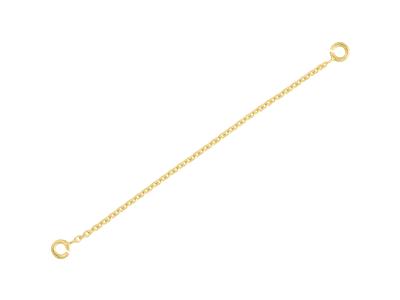 Chaînette de sureté pour bracelet 6 cm, maille Forçat ronde 1,17 mm, Or jaune 18k