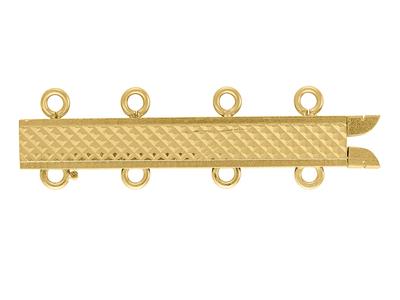 Fermoir Rectangulaire guilloché 25 mm, 4 rangs, Or jaune 18k. Réf.07112-4 bis - Image Standard - 1