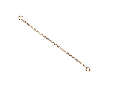 Chaînette de sureté pour bracelet 6 cm, maille Forçat ronde 1,17 mm, Or rouge 18k