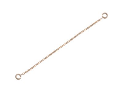 Chaînette de sureté pour bracelet 6 cm, maille Forçat ronde 1,17 mm, Or rouge 18k