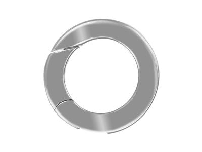 Fermoir invisible 9,90 mm, tube plat, Or gris 18k Rhodié - Image Standard - 1