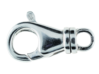Fermoir Menotte avec anneau tournant 21 mm, Or gris 18k. Réf. 27013 - Image Standard - 1
