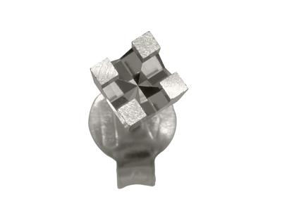 Boucle d'oreille prête à sertir 4 griffes carrées, pour pierre de 2,70 mm, Or gris 18k rhodié, la pièce - Image Standard - 3