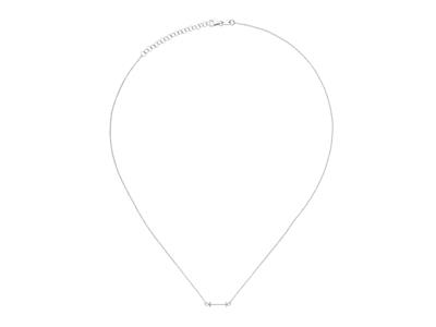 Collier maille Forçat, avec support tige pour perle, 42+5 cm, Or gris 18k - Image Standard - 1