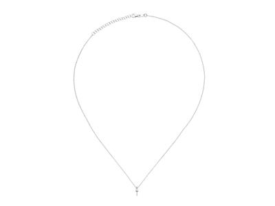 Collier maille Forçat, avec belière mobile pour perle, 42+5 cm, Or gris 18k - Image Standard - 1