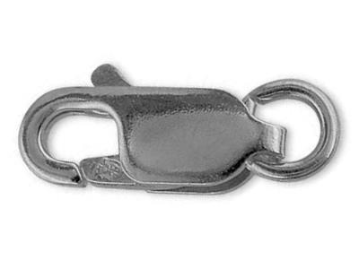 Fermoir Menotte plate avec anneau libre 7 mm, Or gris 18k. Réf. 17058 - Image Standard - 1