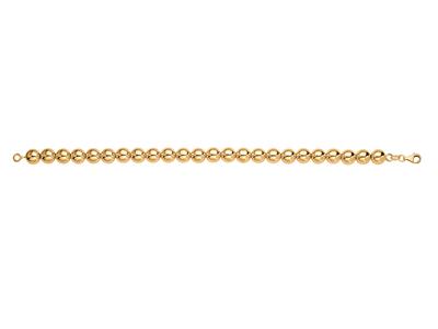 Bracelet Boules 8 mm légères lisses, 20 cm, Or jaune 18k - Image Standard - 1