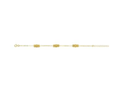 Bracelet Fagro 3 motif 6,50 x 14 mm, chaîne Forçat claire, 16+3 cm, Or jaune 18k - Image Standard - 1