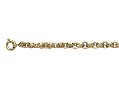 Bracelet triple Anneaux alternés 1455, 10,5 mm, 20 cm, Or jaune 18k - Image Standard - 1