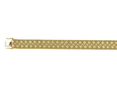 Bracelet maille Polonaise satinée et polie 15 mm, 19 cm, Or jaune 18k