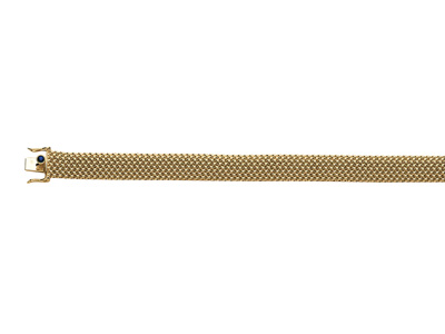 Bracelet maille Polonaise lisse allégée 11 mm, 19 cm, Or jaune 18k