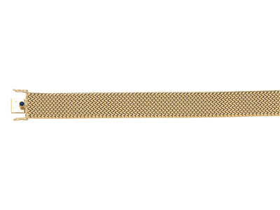 Bracelet maille Polonaise 17 mm, 19 cm, Or jaune 18k. Réf. 1526