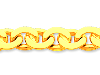 Bracelet maille Haricot massive 8,8 mm, 21 cm, Or jaune 18k - Image Standard - 2