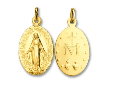 Médaille Vierge miraculeuse, 20 mm, Or jaune 18k - Image Standard - 1