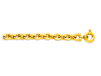 Bracelet maille Forçat ronde creuse 13 mm, 21 cm, Or jaune 18k - Image Standard - 1