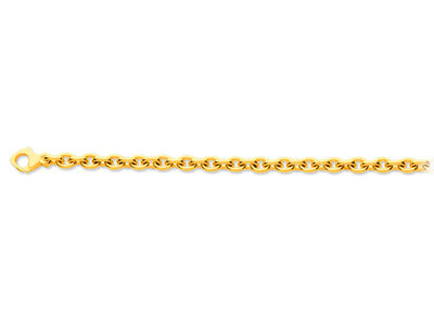 Bracelet maille Forçat ronde 5,60 mm, 19,50 cm, Or jaune 18k - Image Standard - 1