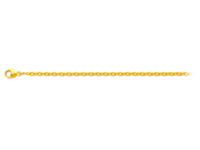 Chaîne maille Forçat diamantée 2,30 mm, 50 cm, Or jaune 18k