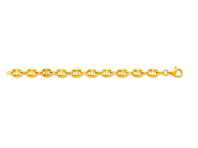 Bracelet maille Grain de café creuse 7,30 mm, 19 cm, Or jaune 18k - Image Standard - 1
