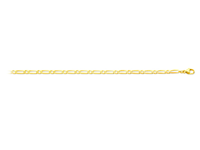 Bracelet maille alternée 1/1 ultra plate 3 mm, 18 cm, Or jaune 18k - Image Standard - 1