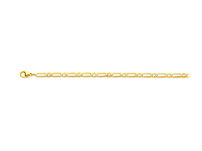 Bracelet maille alternée 1/1 ultra plate 4 mm, 18,5 cm, Or jaune 18k - Image Standard - 1