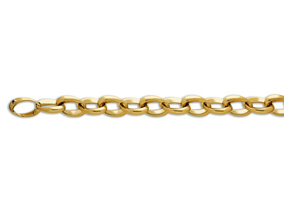 Bracelet Mailles en biais 14,90 mm, 21,5 cm, Or jaune 18k. Réf. 2193