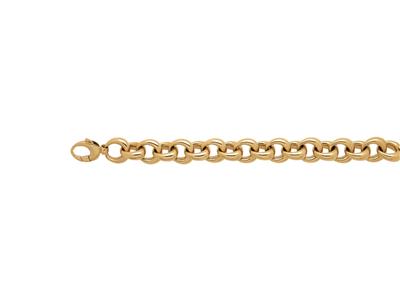 Bracelet mailles Poire doublées 10 mm, 20 cm, Or jaune 18k. Réf. 3926