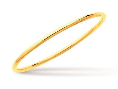 Bracelet Jonc massif, fil rond 3 mm, forme ronde 63 mm, Or jaune 18k - Image Standard - 1