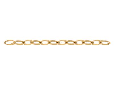 Bracelet mailles Ovales 11 mm, 21 cm, Or jaune 18k