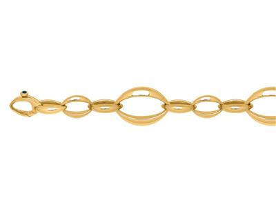 Bracelet mailles Ovales alternées 16 mm, Or jaune 18k, 21 cm - Image Standard - 1