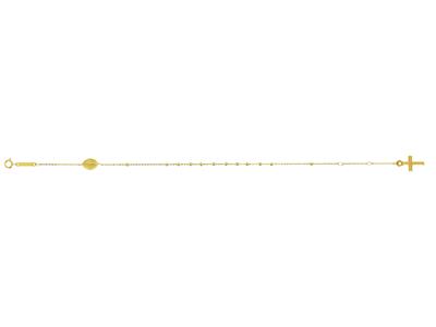 Bracelet Chapelet chaine Croix et Vierge miraculeuse, 20 cm, Or jaune 18k - Image Standard - 1