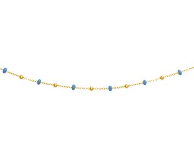 Collier Boules bleues, 42 cm, Or jaune 18k - Image Standard - 1