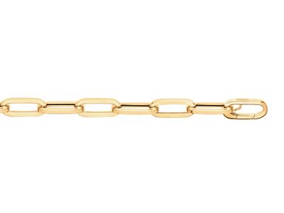Bracelet maille Rectangle 7,70 mm, tube carré creux, 21 cm, Or jaune 18k - Image Standard - 1
