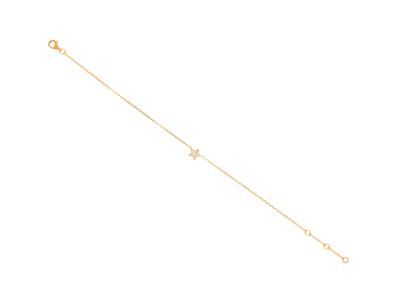Bracelet chaîne étoile, diamants 0,03ct, 16-17-18 cm, Or jaune 18k - Image Standard - 1