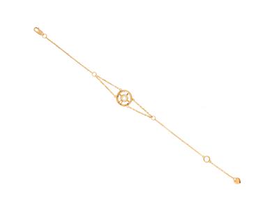 Bracelet Hoop 10 mm, diamants 0,04ct, 16+2 cm, Or jaune 18k - Image Standard - 1