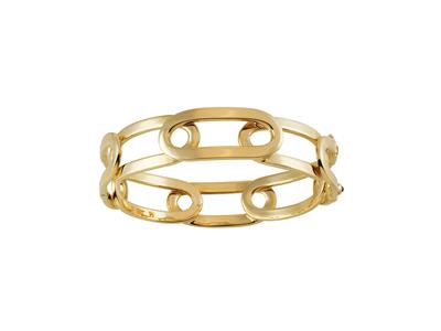 Bracelet Jonc mailles ovales 14 mm, diamètre intérieur 60 x 50 mm, Or jaune 18k - Image Standard - 1