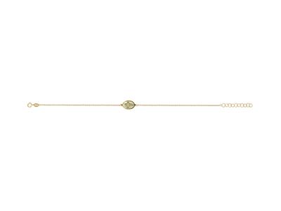 Bracelet motif Ovale nacre croix ajourée, 173 cm, Or jaune 18k