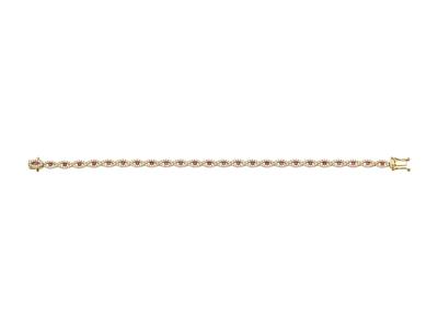 Bracelet rivière motifs ovales 4,30 mm, diamants 1,45ct et rubis 0,98ct, Or jaune 18k