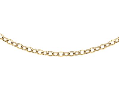 Collier maille ovale 9 mm, tube creux, 45 cm, Or jaune 18k - Image Standard - 1