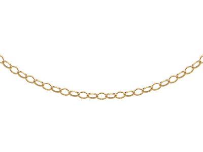 Collier maille losange 10 mm, tube carré creux, 45 cm, Or jaune 18k