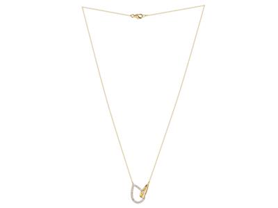 Collier motif gouttes entrelacées, diamants 0,07ct, 40-42 cm, Or jaune 18k - Image Standard - 2