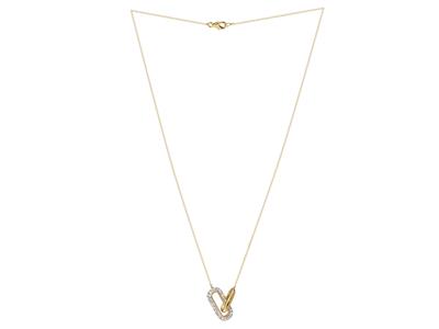 Collier motif rectangles entrelacés, diamants 0,07ct, 40-42 cm, Or jaune 18k - Image Standard - 2