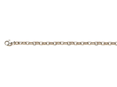 Bracelet maille Forçat ovale massif 6 mm, 18 cm, Or gris 18k. Réf. 2271 - Image Standard - 1